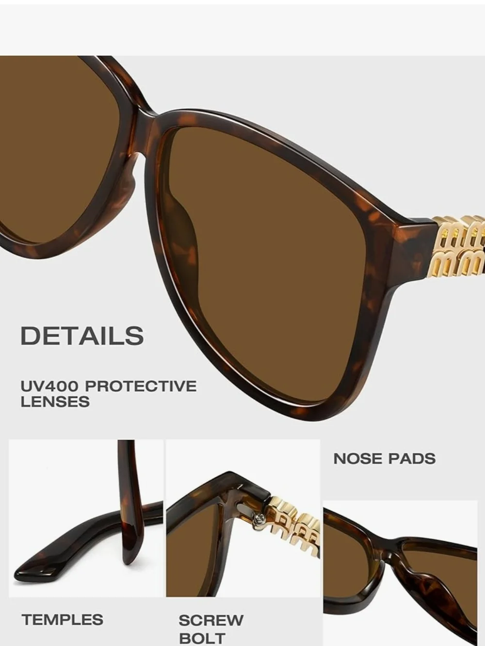 Tortoiseshell Brown Oversized Women’s Sunglasses